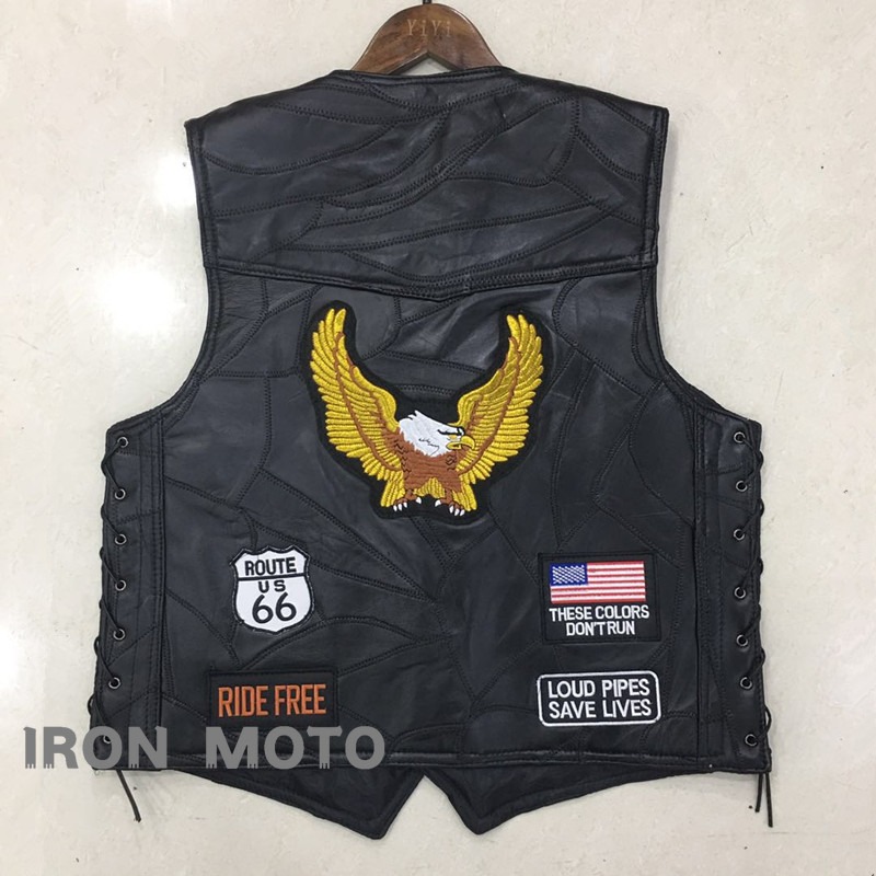 NOVO Colete Masculino de Couro - Motorcycle Gear Vest avaliação e preço