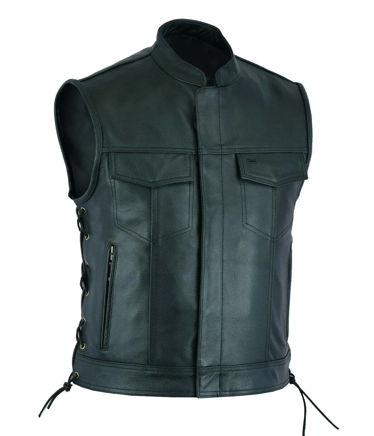 Colete de couro punk moda casu - Motorcycle Gear Vest avaliação e preço